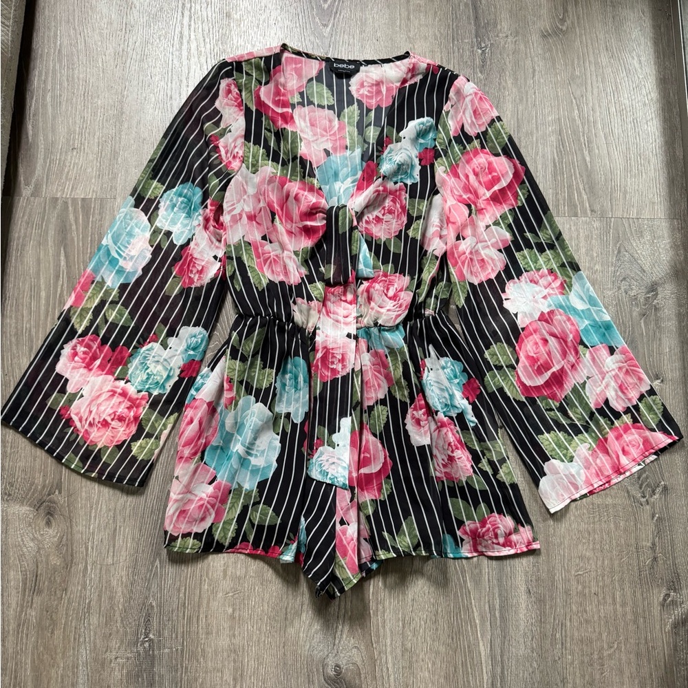 Floral Striped Women's romper